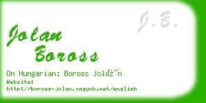 jolan boross business card